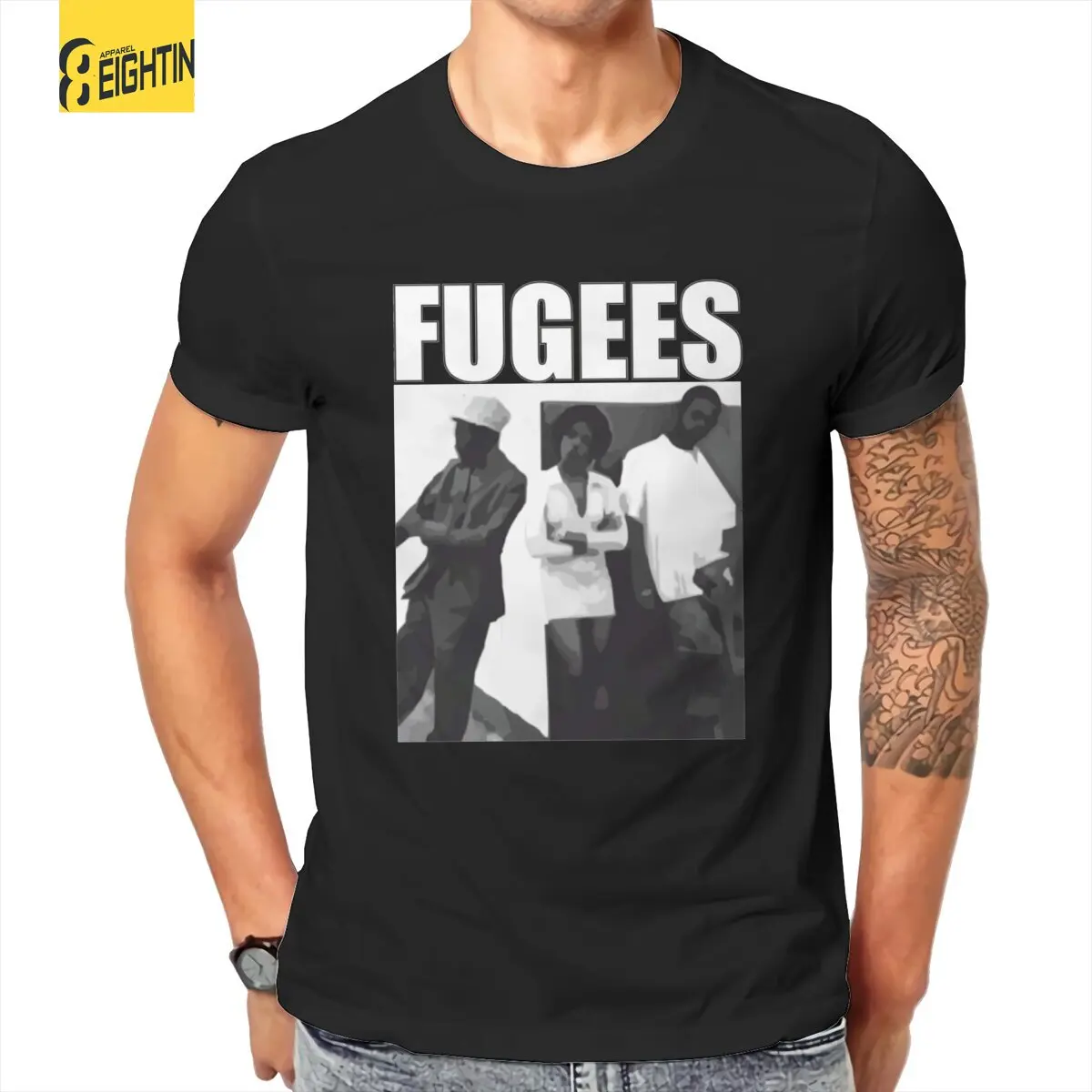 

ReFugees Hill Lauryn Hip Hop Fugees T Shirt Men's 100% Cotton Novelty T-Shirt Crew Neck Tee Shirt Short Sleeve Tops Plus Size