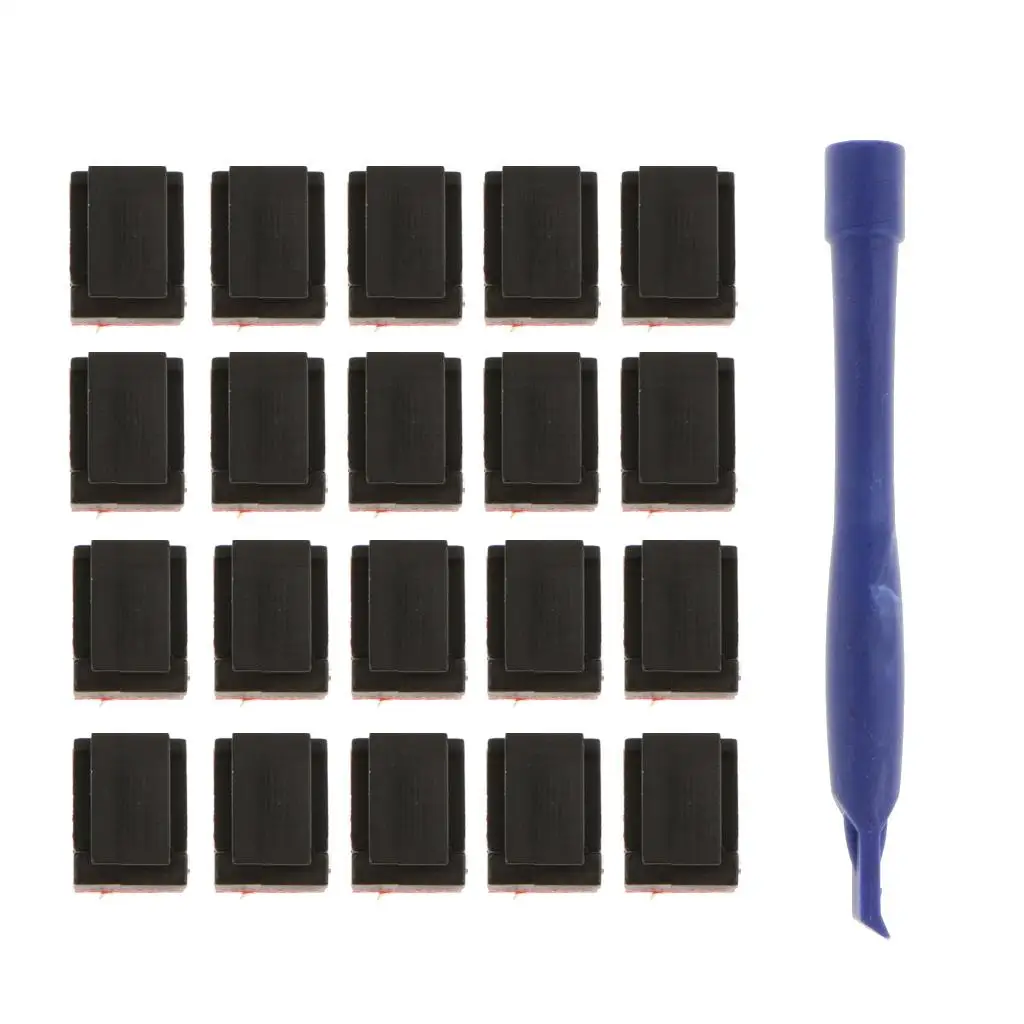 

dolity 20x Wire Tie Rectangle Cord Cable Holder Mount Clips Clampd Self-adhesive S/L