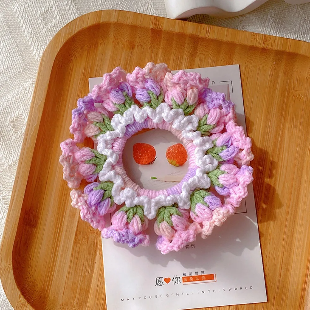 Модные резинки для волос Flores Convallariae с цветком эластичные красочные вязаные