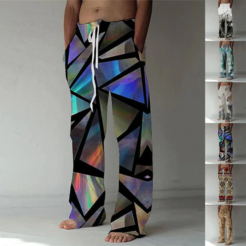 

2023 New Men's Drawstring Casual Trousers Men's Trousers Classic Men's Fashion Straight Wide Leg Trousers Street Hip-hop Slacks