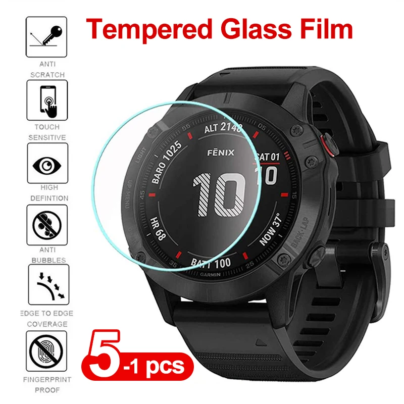 

9H Premium Tempered Glass For Garmin Fenix 6 6S 6X Pro Sapphire Smartwatch Anti Scrach Screen Protectors Film For Fenix 6 6S 6X