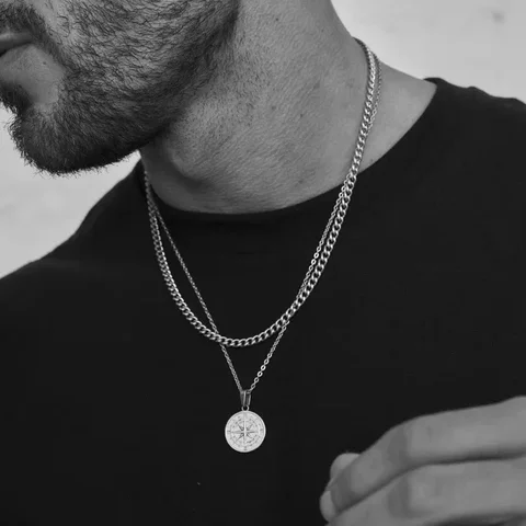 MOONBIFFY мужское ожерелье «Фигаро» из нержавеющей стали