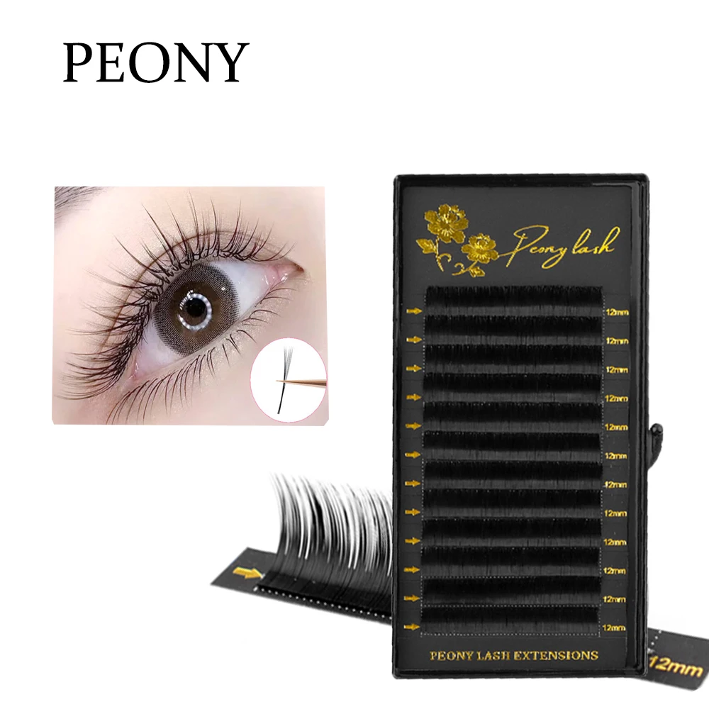 

PEONY 12rows Professional Classical Eyelashes Korean PBT Beauty Matte Individual Self-grafting Faux Mink False Eyelash Extension