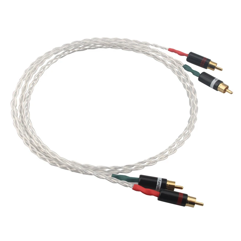 

HiFi Signal Line 3Cores Single Crystal Copper Silver Plated RCA Cable for CD Player Amplifier