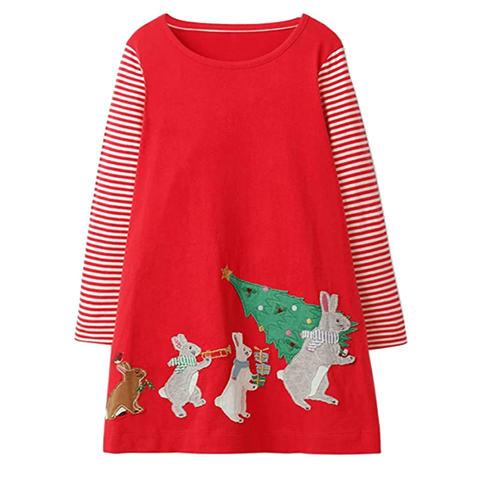 Платье с капюшоном для девочек Осенне-зимнее платье длинными рукавами и принтом