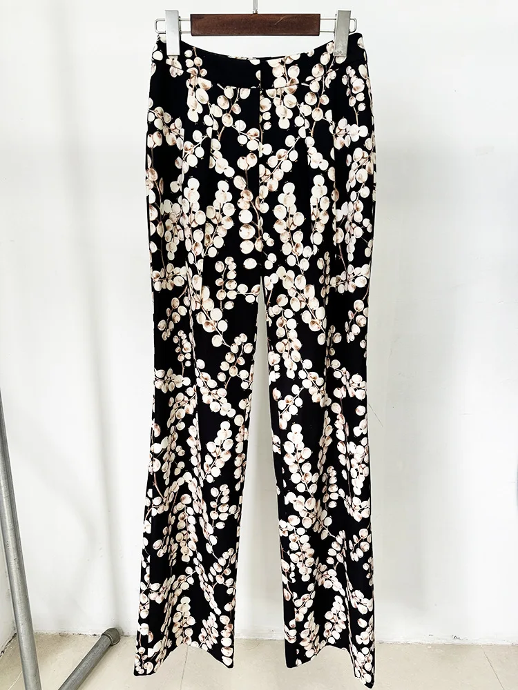 Фестивальные наряды Тенденции Брюки с цветочным принтом Куртка 2024 Новая мода
