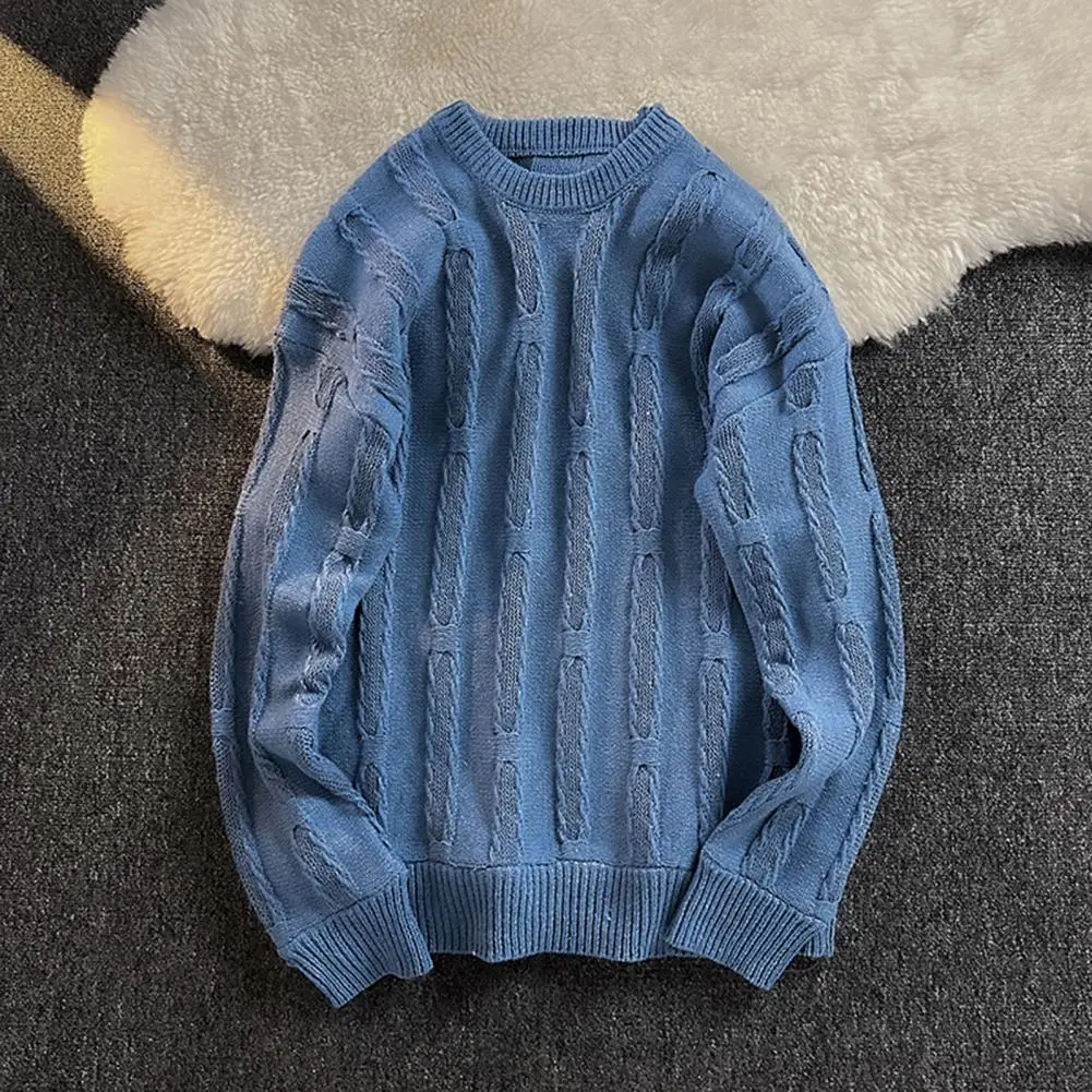 1 шт. свитер с ребристой воротником контрастного цвета мужской осенне-зимний