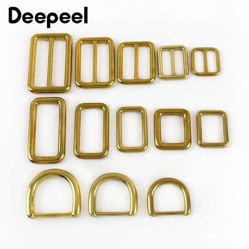 

2 шт. Deepeel 15-38 мм, Твердые Латунные Пряжки Для Ремня Сумки, регулируемый тройной ремешок, фоторазъем, D-образное кольцо, застежка-крючок, сделай...