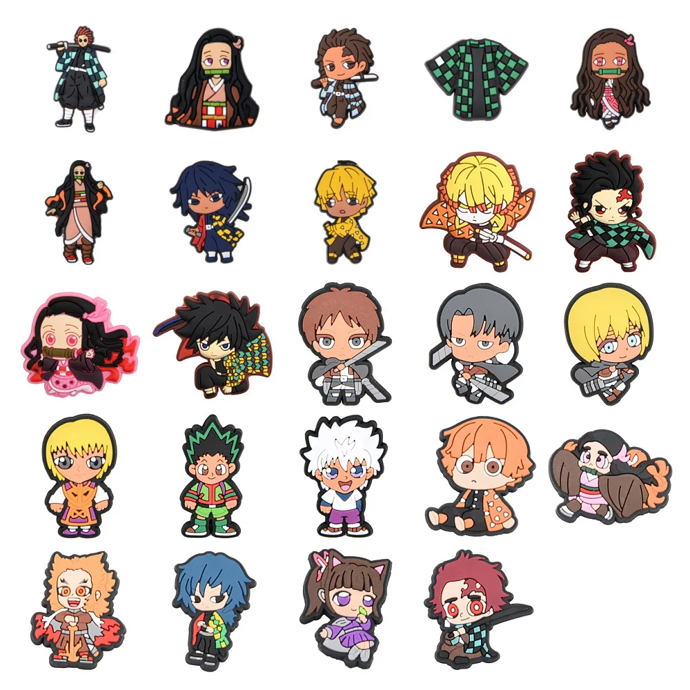 

Japan Anime Croc Charms PVC Shoe Buckle Decorations For Clogs Sandals Accessories Kids JIBZ Party Gifts