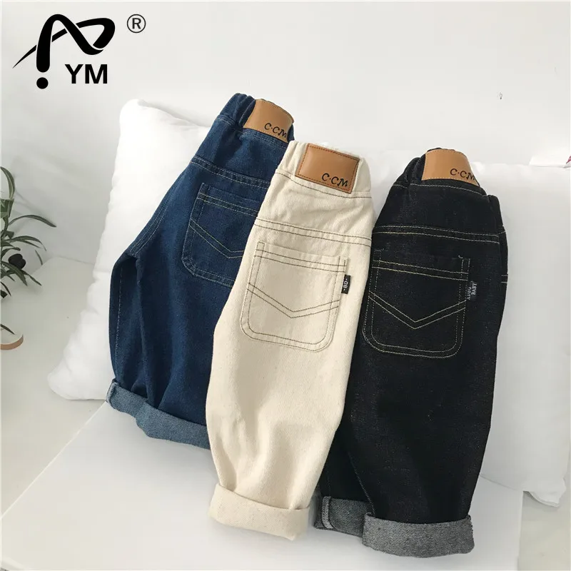 

New Baby Boy Jean Pants Cotton White Blue Black Infant Toddler Children Jeans Denim Trousers Long Baby Boys Loose Pant Clothes