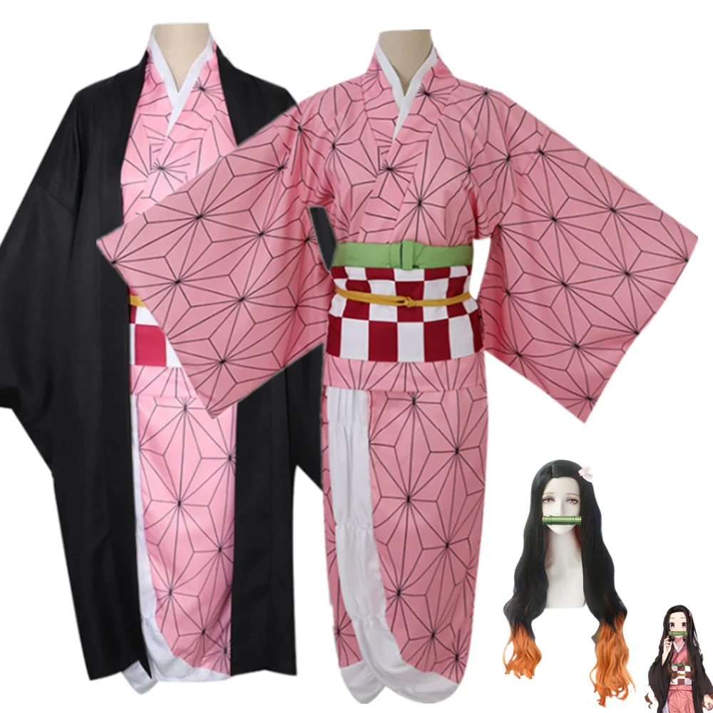 

Кимоно из аниме «рассекающий демонов», косплей-костюм из м/ф «No Yaiba Kamado Nezuko» для взрослых и детей, для вечевечерние НКИ на Хэллоуин