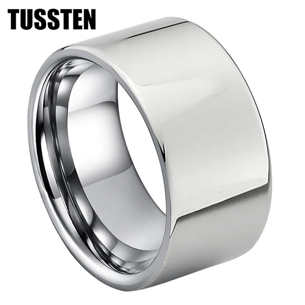 

Dropshipping TUSSTEN 10MM/12MM Super Men Ring Shiny Tungsten Wedding Band Pipe Cut Polished FinishComfort Fit