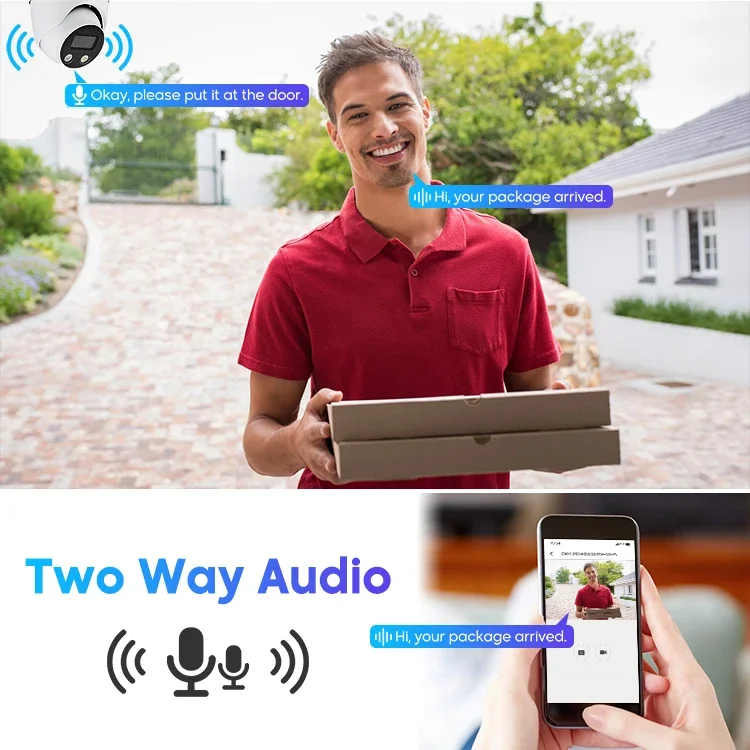 8MP 4K Smart Dual Light Active Deterrence Сетевая камера WizSense TIOC с фиксированным фокусным