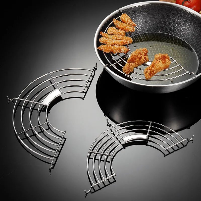 

Полукруглая подвесная Сковорода из нержавеющей стали 304, стеллаж для сливной линии, стеллаж для горшка, Паровая стойка, кухонные аксессуары