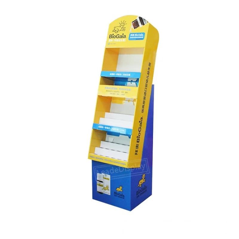 

Рекламные стеллажи из картона, оптовый и розничный продавец, бумажная гофрированная реклама для супермаркетов, 3 дюйма