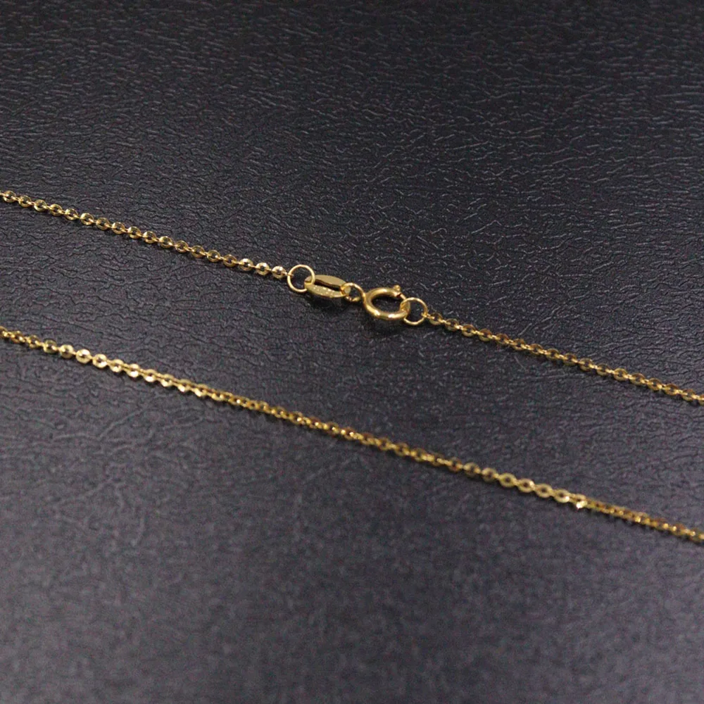 Au750 Настоящее твердое женское ожерелье из желтого золота 18 карат 1 мм Вт O Rolo Chain Link
