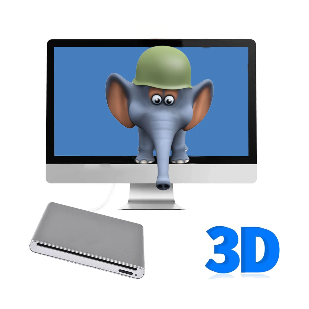 External Blu-Ray DVD Drive 3D Player USB 3.0 Blu-Ray CD DVD Player Reader for Windows XP/7/8/10 Silver images - 6