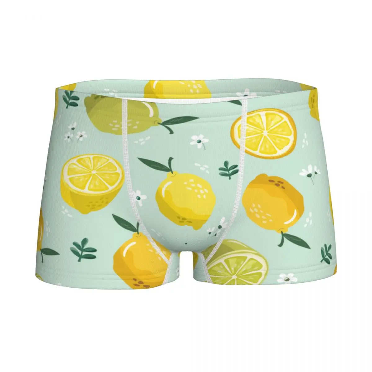 

Men Boy Underwear Lemon Flower Youth Briefs Boxers Cute Fruit Pattern Teenage Cotton Underpants