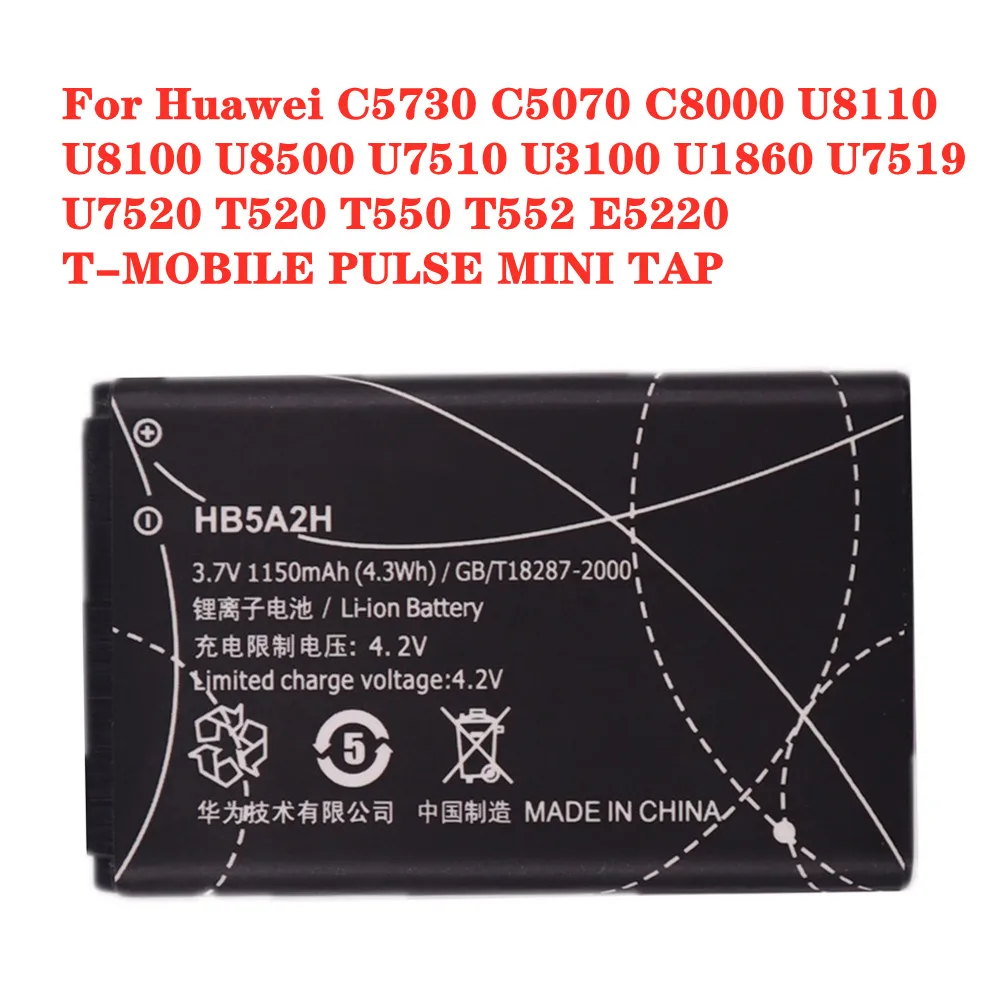 

HB5A2H For Huawei C5730 C5070 C8000 U8110 U8100 U8500 U7510 U3100 U1860 U7519 U7520 T520 T550 T552 E5220 T-MOBILE PULSE MINI TAP