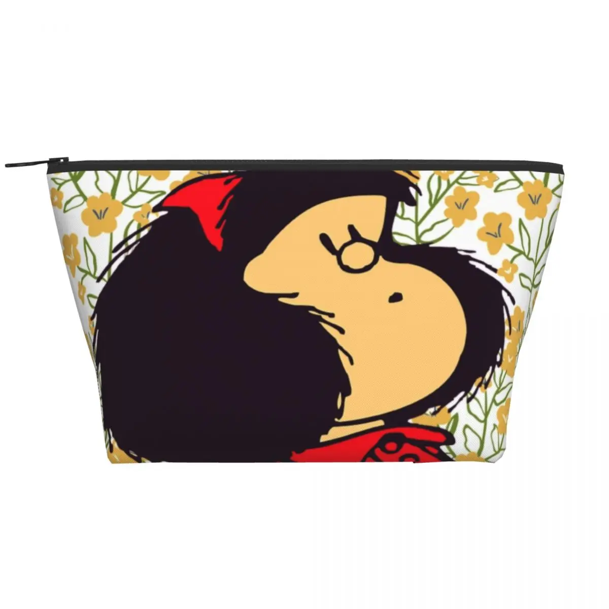 

Mafalda And Flowers Toiletry Bag for Women Argentina Manga Quino Cartoon Makeup Cosmetic Organizer Lady Storage Dopp Kit Case