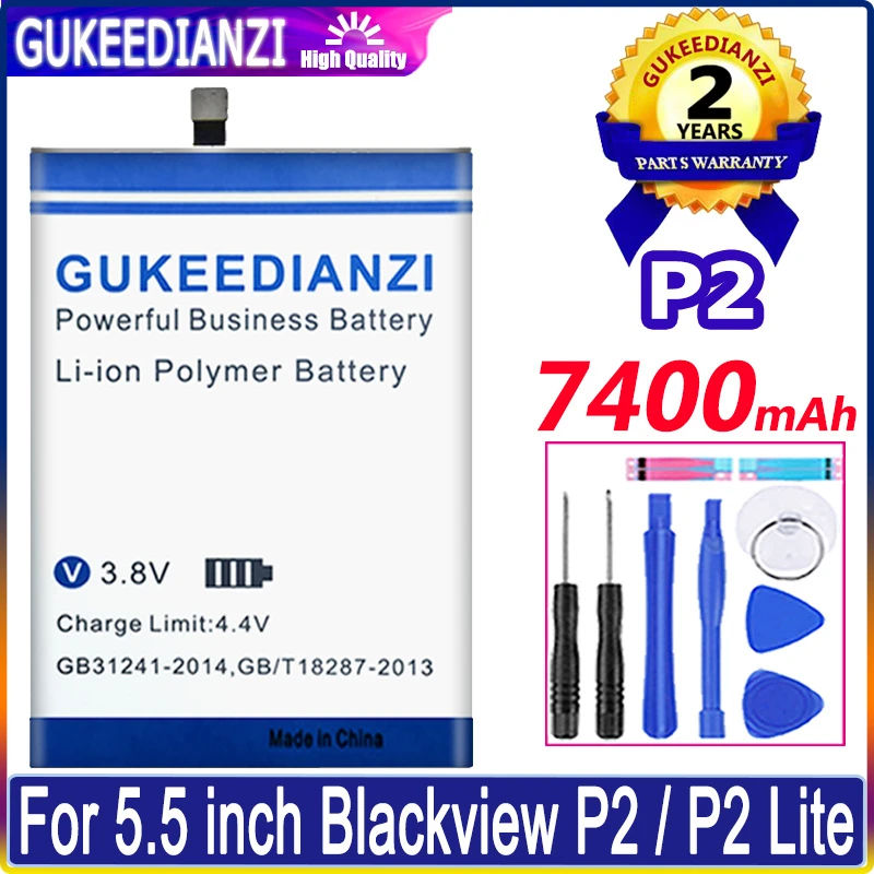 

P 2 7400mAh Batterie For 5.5 inch For Blackview P2/P2 Lite/P2Lite P 2 Lite High Capacity Replacement Battery Li-polym Bateria
