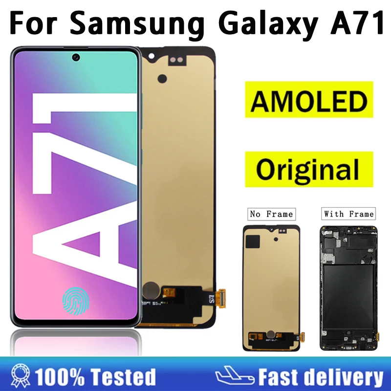 ЖК-дисплей 6,7 дюйма AMOLED для Samsung Galaxy A71 A715 A715F A715FD, дисплей с сенсорным экраном и дигитайзером для Galaxy A71, сменный ЖК-дисплей