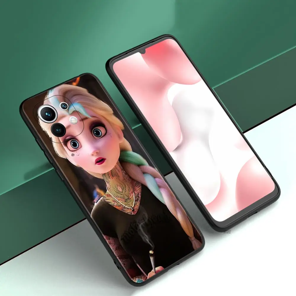 Elsa Anna Princess Silicone Case For Xiaomi Mi 12 10 10T Pro 5G 12X 11 Note 8 A2 Lite 9 SE 9T CC9E Soft Cover |