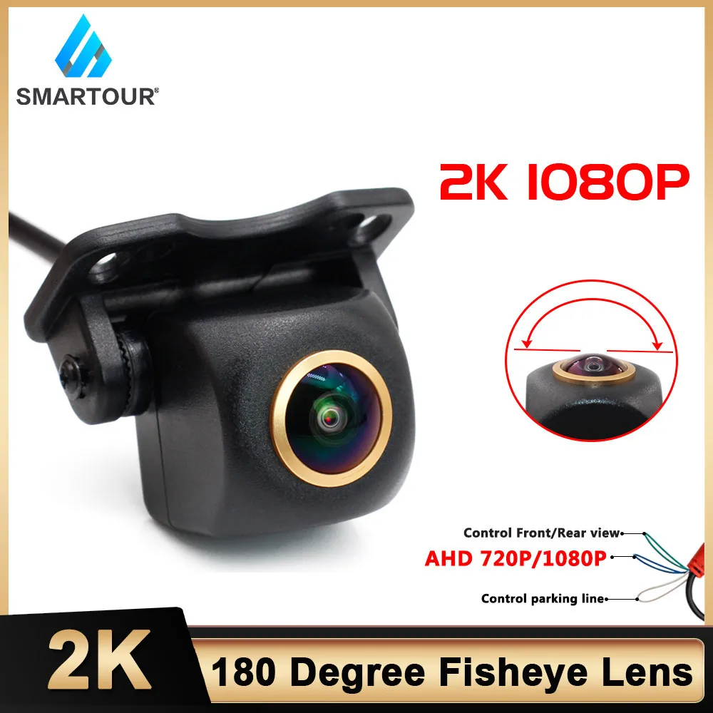 Smartour AHD 1080P 180 Degree Fisheye Adjustable Car Front Reverse Backup Rear View Camera For Vehicle Android DVD AHD Monitor