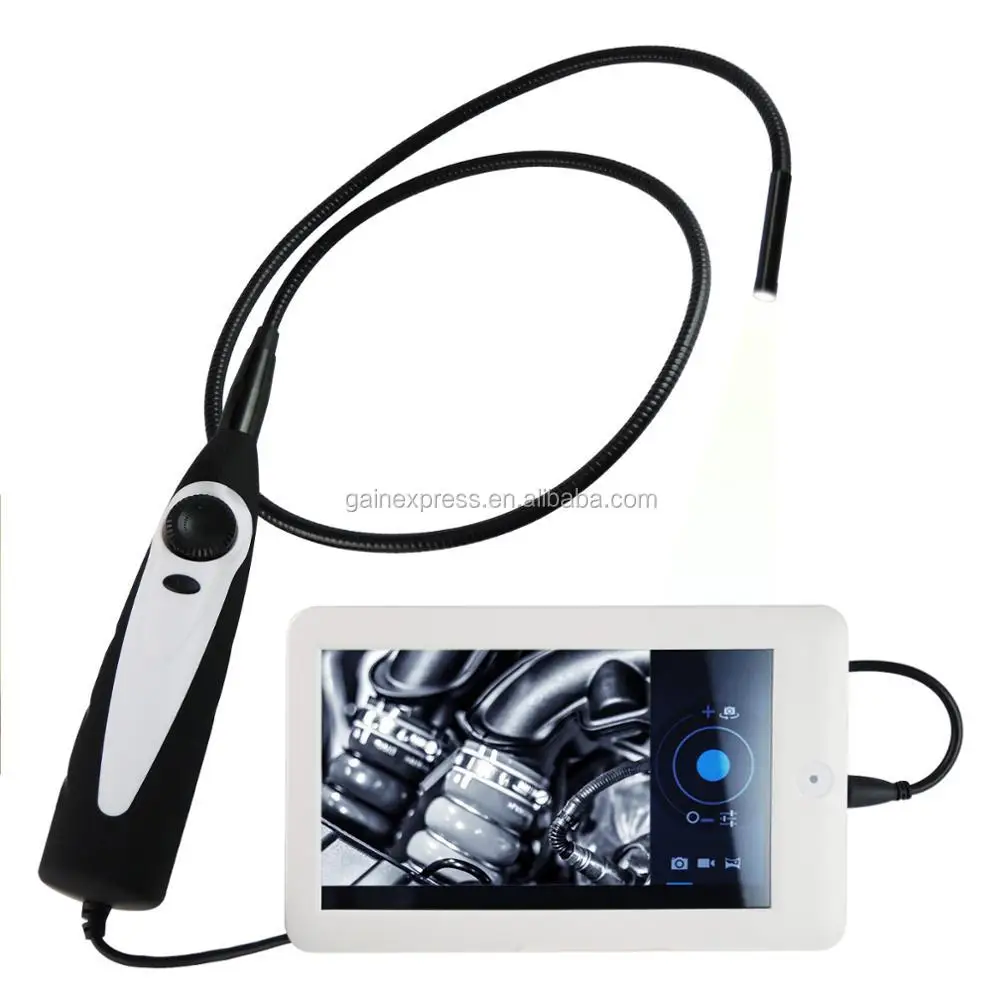 

USB Video Inspection Borescope Endoscope/ 830mm Flexible Tube 7mm Waterproof Camera Head with 7 inch Android Monitor