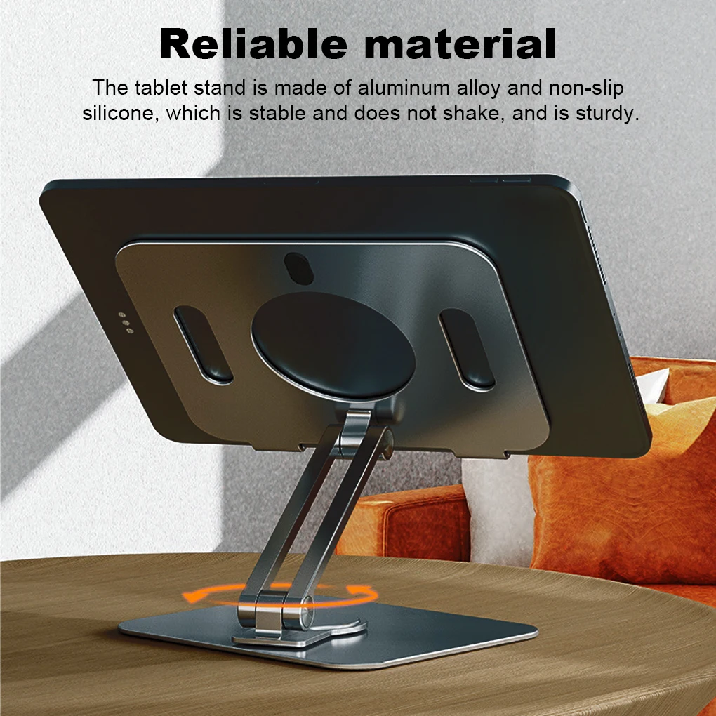 

Foldable Tablet Holder For iPad Multi-angle Height Adjustable Aluminum alloy Stand Mount Home Desktop Hand Free Laptop
