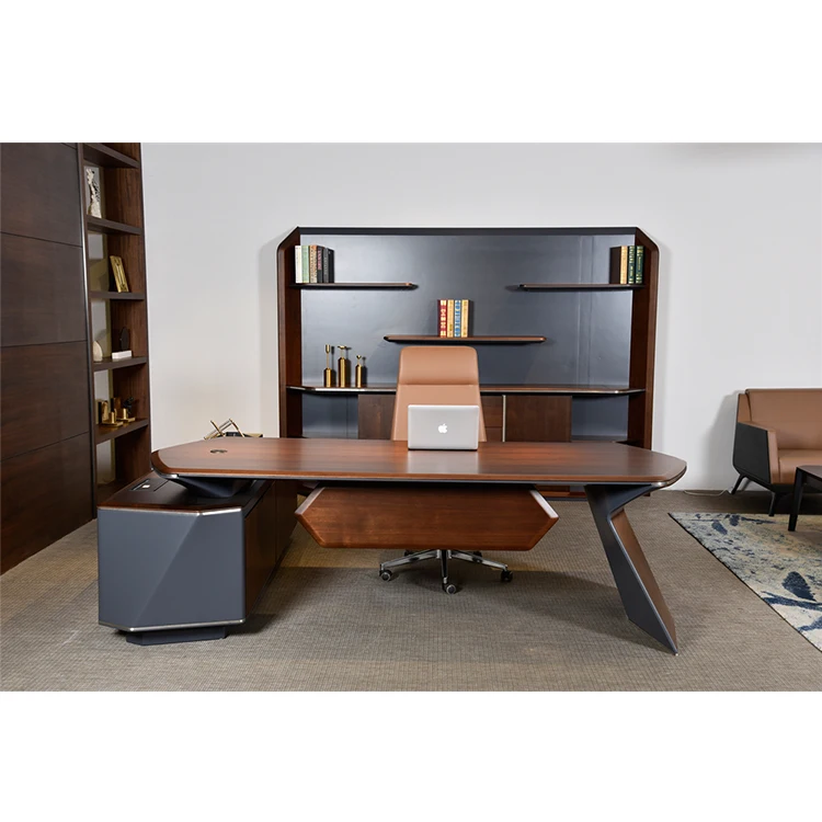 

Custom walnut luxury ceo boss manager modern large office desk for office