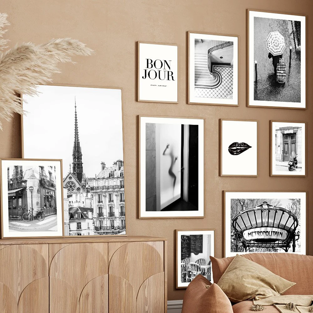 

Paris Tower,City Landscape,Black White,Retro Wall Art Canvas Painting,Modern Poster,Print Pictures For Living Room,Home Decor