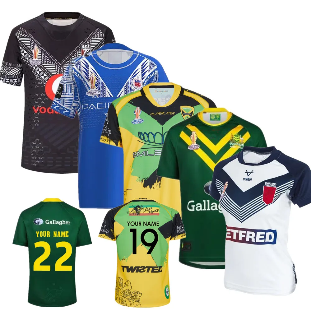 

Регби Джерси 2022 2023 Австралийское Самоа Фиджи Jamaica RLWC домашняя регби рубашка футболка из Джерси пользовательское имя и номер