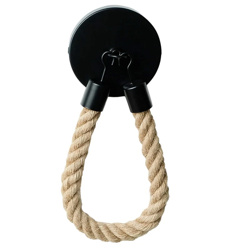 

Nautical Rope Toilet Paper Holder Vintage Wall-Mounted Towel Rack Ocean Beach Bathroom Home Decor