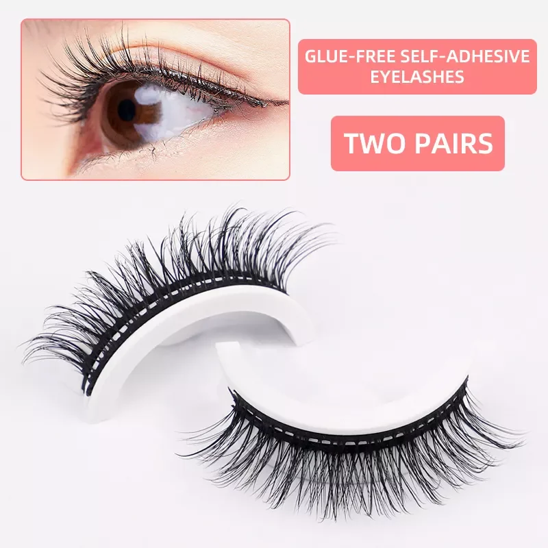 

NEW Pairs Self-adhesive Eyelashes Natural Curly Thick Fake Lashes Glue-Free Full Strip Lashes 3 Seconds To Wear Lashes Extension