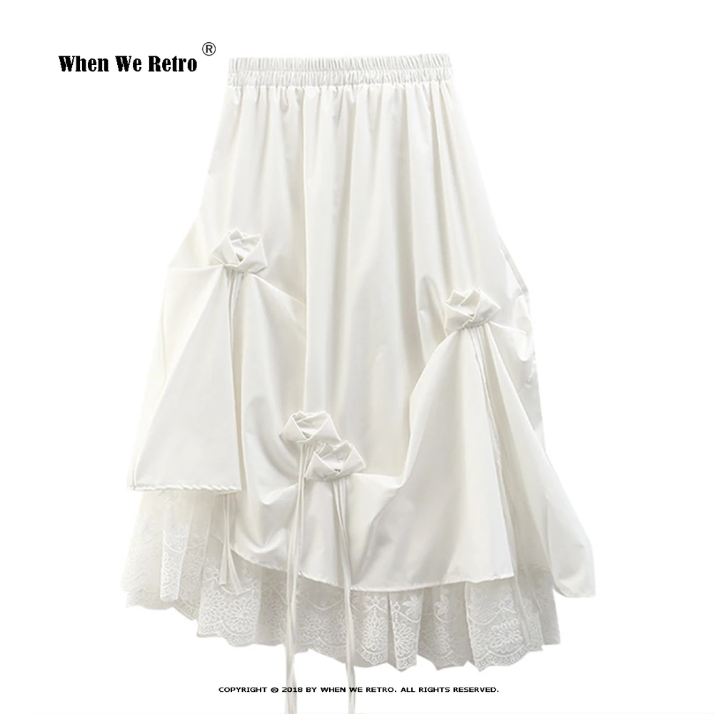 Асимметричные Длинные Юбки миди нового дизайна, кружевные лоскутные Бальные платья с 3D цветочным украшением, весна-лето 2023, готические юбки Y2k RS455