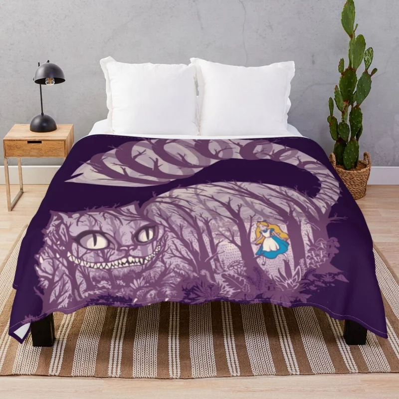 

Inside Wonderland eshire Blanket Fce Summer Multi-fuion Unisex Thi Throw Blankets for Bedding Home Cou Office