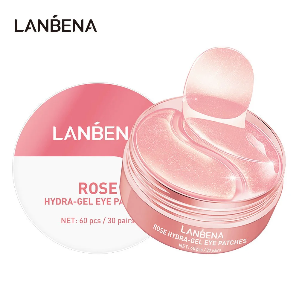 LANBENA Rose Hydra Eye Mask Collagen Eye Patches Remove Puffy Eyes Original Nourish Repair Micro Molecule Brighten Skin 60pcs