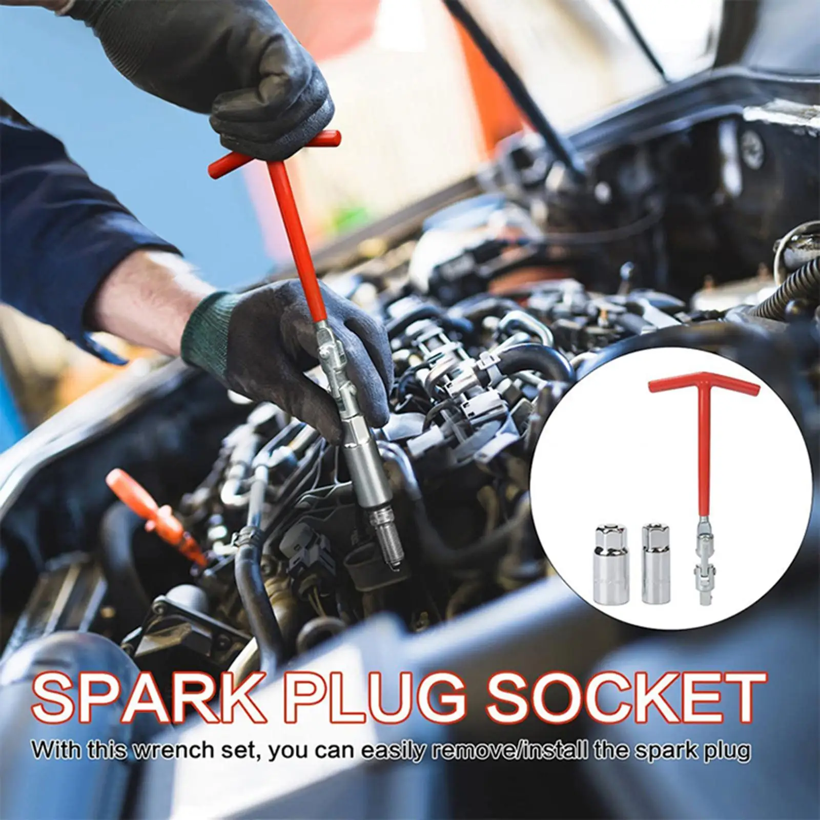 

Universal Spark Plug Socket Wrench Car Motorcycle Parts T Handle Wrench