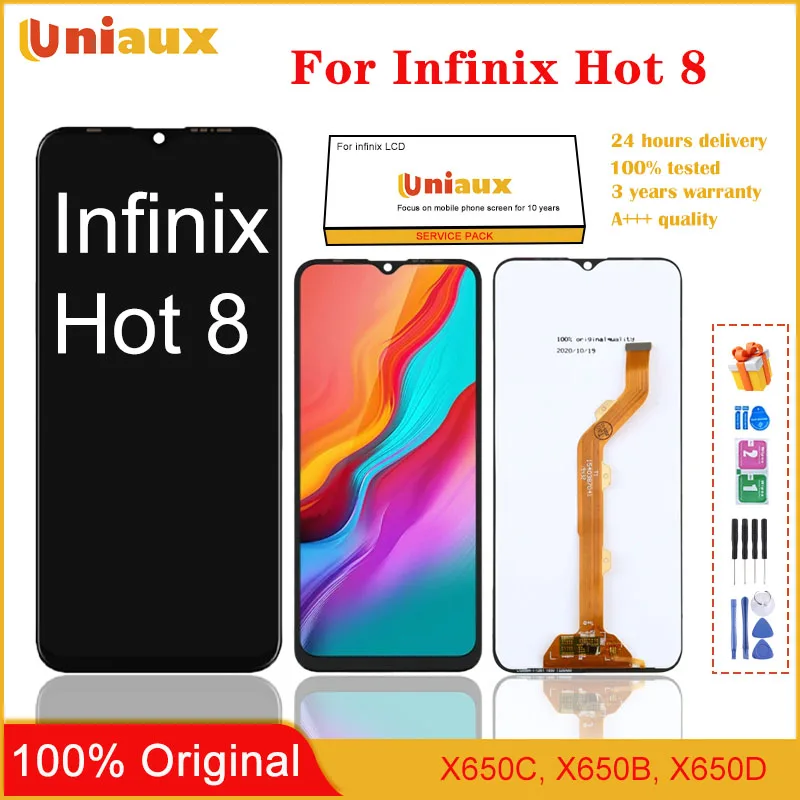 Оригинальный ЖК-дисплей для Infinix Hot 8 X650C X650B X650D, ЖК-дисплей для замены детской лампы для Hot 8 Lite X650 LCD