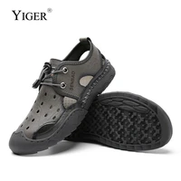 yiger large size mens shoes 2022 spring outdoor sports breathable shoes youth casual flat trend spring and summer beach shoes