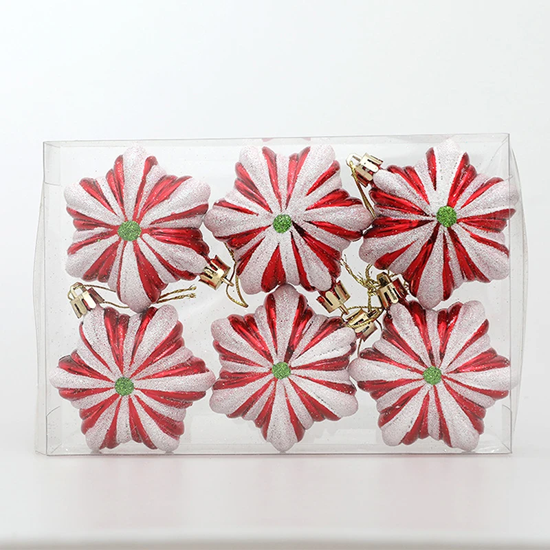 Christmas Candy Cane Ornaments Glitter Star Shaped Candy Hanging Ornaments Holiday Decorations for Home