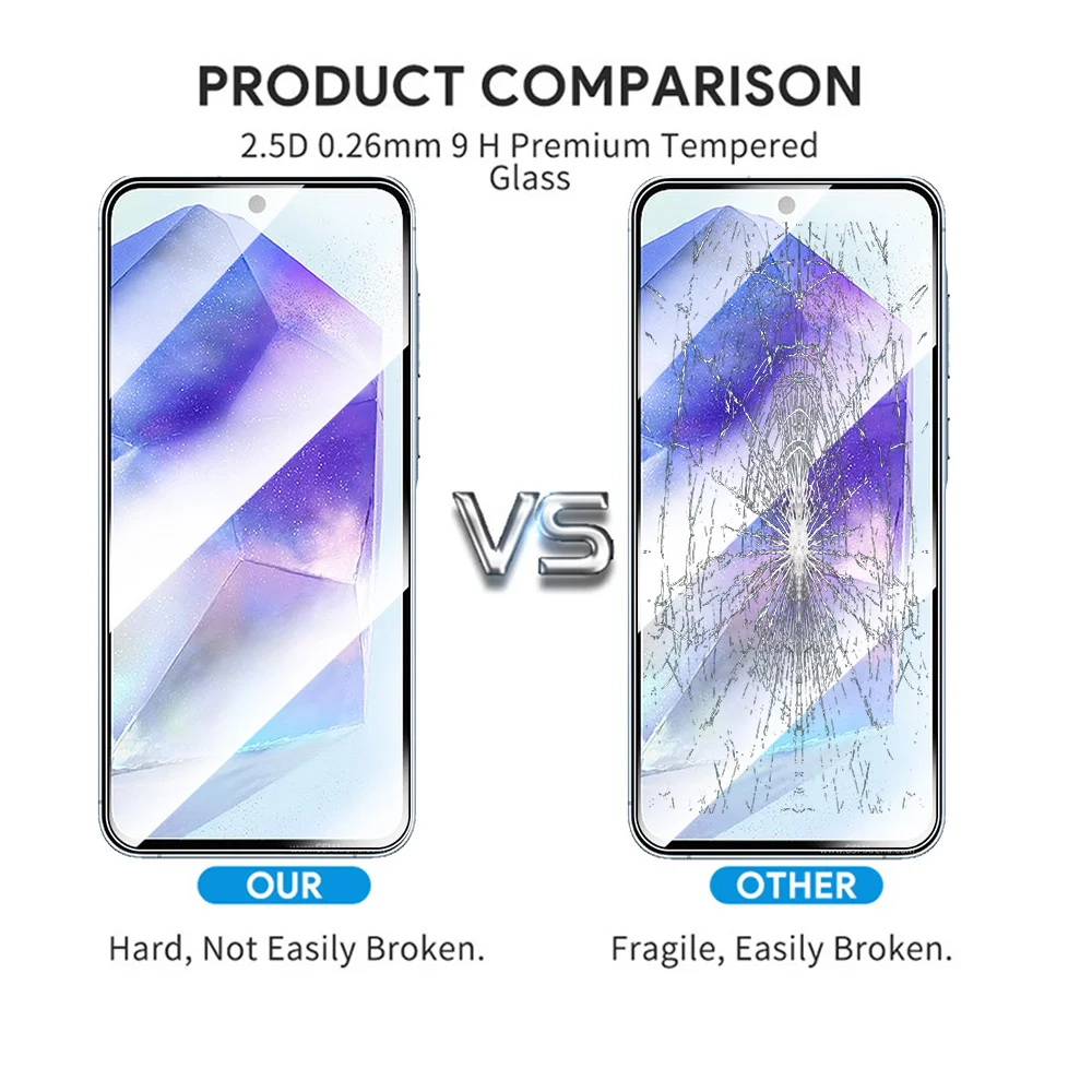 Защитный чехол из закаленного стекла 3 шт. для Samsung Galaxy A55 Sumsung A05s A05 A15 A25 A35 A54 A34 A24 A14