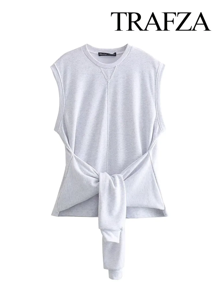 Женский Однотонный свитер с открытыми плечами и круглым вырезом