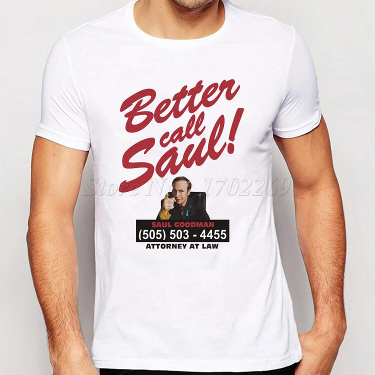 

BETTER CALL SAUL Men T-shirt BREAKING BAD Short Sleeve Letter Printed Funny Tops Saul Goodman Fashion Basic Tees