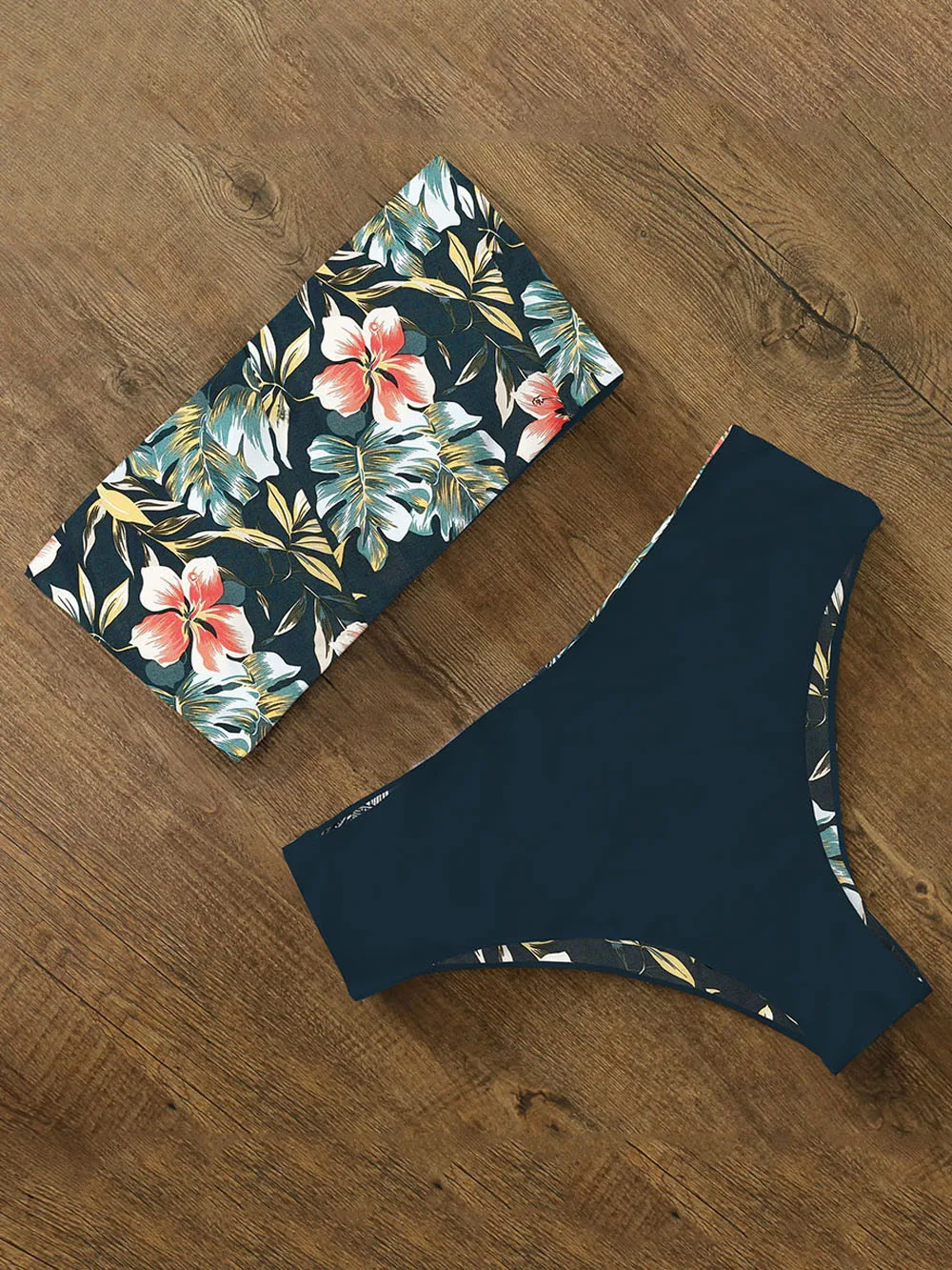 Bikini 2022 Swimwear Swimsuit Women Print High Waist Set Back Cross Bandeau Bathing Suit Female Beach Wear Biquini | Женская одежда