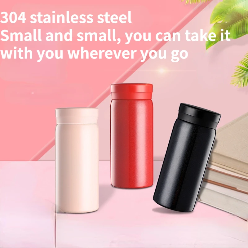 200ml 304/316 Stainless Steel Thermos Cup Portable Pocket Cup Mini Cute Simple Small Capacity Gift Cup Water Bottles Thermos