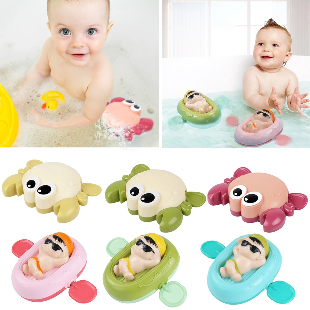 

Baby Bath Toys Shower Swimming Pool Water Game Wind-up Clockwork Crab Kid Toys Bathroom Interactive Water Spray Beach Toy