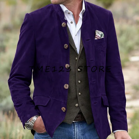 Мужской Блейзер в итальянском стиле, повседневный мужской пиджак с отложным воротником, цельный свадебный пиджак в клетку для выпускного вечера