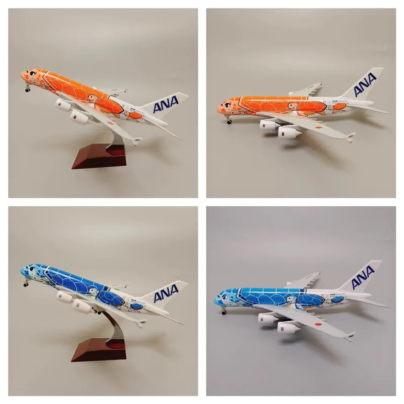

18*20cm Alloy Metal Japan Air ANA Airbus A380 Cartoon Sea Turtle Airlines Diecast Airplane Model Plane Aircraft w Landing Gears